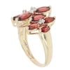 9ct Yellow Gold 0.02ct Diamond and Garnet Cluster Ring