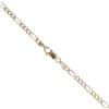 9ct Yellow and White Gold Diamond Cut Figaro Chain 16"