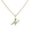 9ct Yellow Gold Cubic Zirconia Witch Pendant and Chain 26"