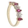 14ct Yellow Gold 0.25ct Diamond And Ruby Cluster Ring