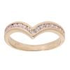 14ct Yellow Gold Cubic Zirconia Wishbone Ring