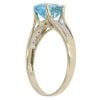 9ct Yellow Gold 0.05ct Diamond and Blue Topaz Solitaire Ring