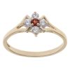 9ct Yellow Gold Garnet and Cubic Zirconia Cluster Ring