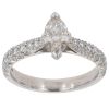 Platinum 0.75ct Marquise And Brilliant Cut Diamond Solitaire Ring