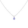 18ct White Gold 0.05ct Diamond And Tanzanite Pendant And Chain 16"