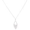 18ct White Gold 1.15ct Diamond Cluster Drop Pendant and Chain 18"