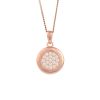 Rose Gold Plated Sterling Silver Cubic Zirconia Disc Pendant
