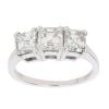 18ct White Gold 1.50ct Asscher Cut Diamond Trilogy Ring