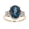 9ct Yellow Gold Sapphire And Cubic Zirconia Ring
