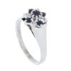 9ct White Gold 0.05ct Diamond And Sapphire Cluster Ring