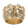 9ct Yellow Gold Cubic Zirconia Double Buckle Ring