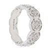 9ct White Gold 0.10ct Brilliant Cut Diamond Patterned Ring