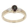 9ct Yellow Gold Cubic Zirconia and Sapphire Three Stone Ring