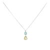 9ct White Gold Emerald and Citrine Pendant and Chain 16"