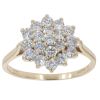 9ct Yellow Gold Cubic Zirconia Cluster Ring