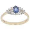 9ct Yellow Gold 0.10ct Diamond and Sapphire Dress Ring