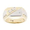 9ct Yellow And White Gold 0.02ct Diamond Dad Signet Ring