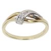 14ct Yellow Gold 0.03ct Diamond Crossover Ring