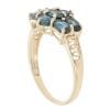 9ct Yellow Gold Blue Gemstone Cluster Ring