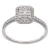 18ct White Gold 0.50ct Diamond Shoulder Cluster Ring