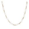 9ct Yellow White and Rose Gold Figaro Chain 24"