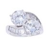 14ct White Gold Cubic Zirconia Twist Ring