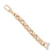 9ct Yellow Gold Cubic Zirconia Heart Patterned and Plain Belcher Bracelet 6"
