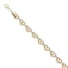 14ct Yellow Gold Hearts Bracelet 7.5"