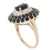 9ct Yellow Gold 0.05ct Diamond and Sapphire Cluster Ring