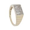 9ct Yellow Gold 0.20ct Diamond Greek Key Signet Ring