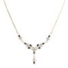 9ct Yellow Gold Cubic Zirconia and Sapphire Chain 18"