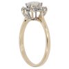 9ct Yellow Gold Cubic Zirconia and Opal Cluster Ring