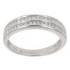 18ct White Gold 0.45ct Princess Cut Diamond Two Row Ring