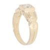 9ct Yellow Gold Cubic Zirconia Patterned Signet Ring