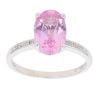 9ct White Gold 0.02ct Diamond and Pink Sapphire Solitaire Ring