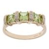9ct Yellow Gold 0.05ct Diamond And Peridot Three Stone Ring