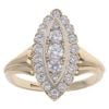 9ct Yellow Gold Cubic Zirconia Marquise Cluster Ring