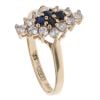 9ct Yellow Gold Sapphire And Cubic Zirconia Cluster Ring