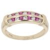 9ct Yellow Gold 0.20ct Diamond and Ruby Two Row Ring