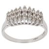 9ct White Gold 0.50ct Brilliant Cut Diamond Three Row Fancy Ring