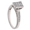 18ct White Gold 0.75ct Princess and Brilliant Cut Cluster Ring