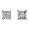 14ct White Gold 1.40ct Princess Cut Diamond Cluster Stud Earrings
