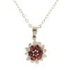 9ct Yellow Gold Garnet Cluster Pendant and Chain 16"