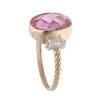 Children's 14ct Yellow Gold Cubic Zirconia And Pink Gemstone Ring