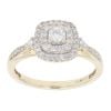 9ct Yellow Gold 0.45ct Brilliant Cut Diamond Cluster Ring