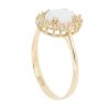9ct Yellow Gold Created Opal And Cubic Zirconia Cluster Ring