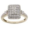 9ct Yellow Gold 0.63ct Brilliant Cut Diamond Cluster Ring