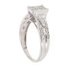 9ct White Gold 0.75ct Princess And Brilliant Cut Diamond Cluster Ring