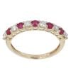 9ct Yellow Gold Ruby and 0.30ct Diamond Half Eternity Ring