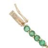 9ct Yellow Gold 0.20ct Diamond And Emerald Bracelet 7"